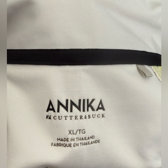 ANNIKA From Cutter & Buck White, Yellow, & Black Women’s Gold Shirt, XL. - Picture 3 of 4